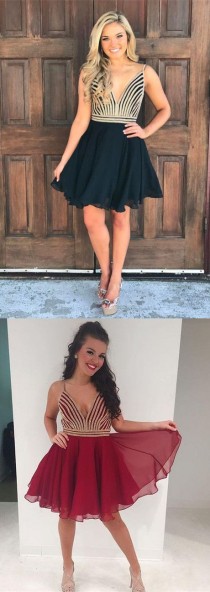 Luxurious Straps Burgundy Chiffon Homecoming Dress From Modseleystore wedding photo - Luxurious Straps Burgundy Chiffon Homecoming Dress From Modseleystore