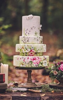 Painted Wedding Cake wedding photo - Painted Wedding Cake