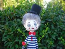 Mime doll Personal Mime gift-miniature doll "I love Paris!" Collection ooak doll handmade Personalized doll Portrait doll Textile doll wedding photo - Mime doll Personal Mime gift-miniature doll "I love Paris!" Collection ooak doll handmade Personalized doll Portrait doll Textile doll