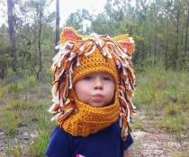 Jungle Cat, Lion Ski Mask, Handmade Crochet Lion Winter Hat, Lion Costume, Crochet Photo Prop, youth size, custom sizes available wedding photo - Jungle Cat, Lion Ski Mask, Handmade Crochet Lion Winter Hat, Lion Costume, Crochet Photo Prop, youth size, custom sizes available