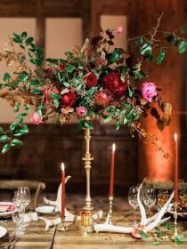 Stunning Winter Marsala Mountain Wedding wedding photo - Stunning Winter Marsala Mountain Wedding