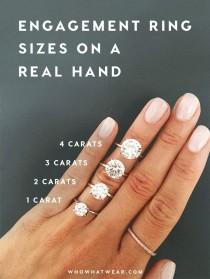A Side-by-Side Carat Comparison Of Different Engagement Ring Sizes wedding photo - A Side-by-Side Carat Comparison Of Different Engagement Ring Sizes