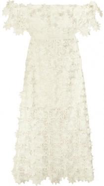 Self-Portrait - Off-the-shoulder Guipure Lace Midi Dress - White wedding photo - Self-Portrait - Off-the-shoulder Guipure Lace Midi Dress - White
