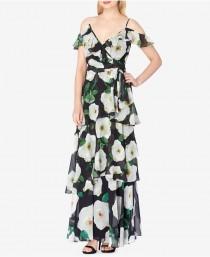 Tahari Asl Cold-Shoulder A-Line Gown wedding photo - Tahari Asl Cold-Shoulder A-Line Gown