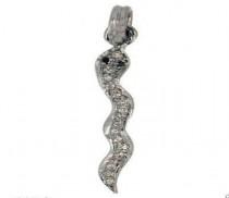 925 Sterling Silver Pave Diamond Snake Charm Pendant Jewelry wedding photo - 925 Sterling Silver Pave Diamond Snake Charm Pendant Jewelry