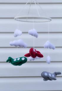 Airplane mobile Baby crib mobile Airplane-baby mobile-nursery mobile-baby kit mobile-felt kit-felt Airplane-felt-baby bedding made from felt wedding photo - Airplane mobile Baby crib mobile Airplane-baby mobile-nursery mobile-baby kit mobile-felt kit-felt Airplane-felt-baby bedding made from felt