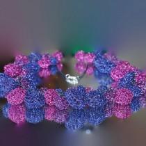 knitted wire jewelry, crocheted balls, twisted chain, long wire wrapped, wire crochet jewelry, purple jewelry, Color necklace, ball shaped wedding photo - knitted wire jewelry, crocheted balls, twisted chain, long wire wrapped, wire crochet jewelry, purple jewelry, Color necklace, ball shaped