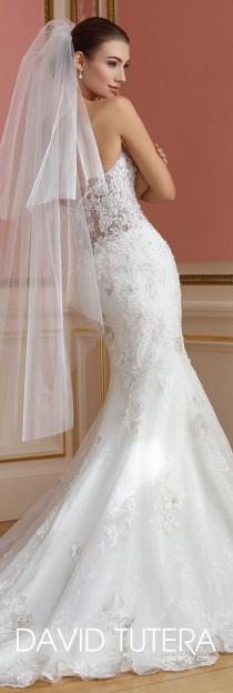 Strapless Sheer Lace Bodice Wedding Dress - 217209 Vada wedding photo - Strapless Sheer Lace Bodice Wedding Dress - 217209 Vada