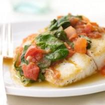 Sautéed Snapper With Plum Tomatoes And Spinach wedding photo - Sautéed Snapper With Plum Tomatoes And Spinach