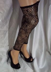 wedding photo -  Black Leg Warmers, Thigh Highs, Black Crochet Lace Leg Warmers, Black Leggings | eBay