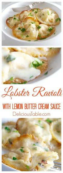 Baked Lobster Ravioli - Lemon Butter Cream Sauce wedding photo - Baked Lobster Ravioli - Lemon Butter Cream Sauce