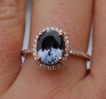 Tanzanite Ring. Rose Gold Ring. 2.08ct Lavender Mint Tanzanite Oval Cut Engagement Ring 14k Rose Gold wedding photo - Tanzanite Ring. Rose Gold Ring. 2.08ct Lavender Mint Tanzanite Oval Cut Engagement Ring 14k Rose Gold