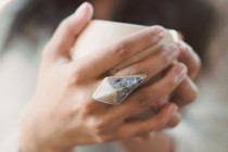 Silver Lace Onyx Ring Boho Jewelry Geometric Onyx Ring Pyramid Statement Ring Unique Modern Jewelry Recycled Silver OOAK Sacred Geometry wedding photo - Silver Lace Onyx Ring Boho Jewelry Geometric Onyx Ring Pyramid Statement Ring Unique Modern Jewelry Recycled Silver OOAK Sacred Geometry