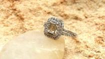 Double halo Morganite Diamond Engagement Ring Wedding Ring Diamond Ring bridal engagement ring Double Shank setting Women's ring Braided wedding photo - Double halo Morganite Diamond Engagement Ring Wedding Ring Diamond Ring bridal engagement ring Double Shank setting Women's ring Braided