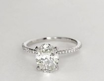 1.24ct I-SI1 Oval Diamond Engagement Ring GIA Certified Diamonds JEWELFORME BLUE wedding photo - 1.24ct I-SI1 Oval Diamond Engagement Ring GIA Certified Diamonds JEWELFORME BLUE