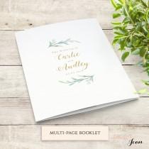 Greenery Booklet Wedding Program Template, Booklet Order of Service wedding photo - Greenery Booklet Wedding Program Template, Booklet Order of Service
