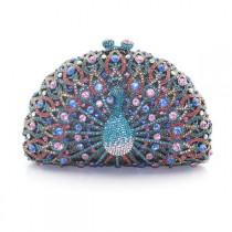 Elegant Diamante Crystal Rhinestone-Accent Jewel Peacock Ladies Evening Clutch Purse 16 Colors wedding photo - Elegant Diamante Crystal Rhinestone-Accent Jewel Peacock Ladies Evening Clutch Purse 16 Colors