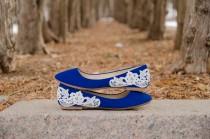 Blue Ballet Flats, Wedding Flats, Blue Flats,Bridal Shoes,Low Wedding Shoes,Blue Bridal Flats,Gift,Something Blue Lace Flats with Ivory Lace wedding photo - Blue Ballet Flats, Wedding Flats, Blue Flats,Bridal Shoes,Low Wedding Shoes,Blue Bridal Flats,Gift,Something Blue Lace Flats with Ivory Lace