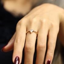 GIA Trillion Cut 0.58ct Diamond Engagement Ring, Simple Bezel Set Diamond Ring,Modern Solitaire Ring, Solitaire Engagement Ring wedding photo - GIA Trillion Cut 0.58ct Diamond Engagement Ring, Simple Bezel Set Diamond Ring,Modern Solitaire Ring, Solitaire Engagement Ring