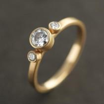 MODERN ENGAGEMENT // Triple Diamond // Recycled Diamonds & Gold // VK Designs in Portland, Oregon wedding photo - MODERN ENGAGEMENT // Triple Diamond // Recycled Diamonds & Gold // VK Designs in Portland, Oregon
