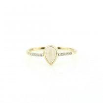 Opal Ring / 14k Gold Pear Shape Opal Engagement Ring with White Diamonds set in Micro Pave / White Opal Ring/ October Brithstone wedding photo - Opal Ring / 14k Gold Pear Shape Opal Engagement Ring with White Diamonds set in Micro Pave / White Opal Ring/ October Brithstone