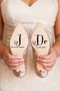 Personalised Wedding Shoe Vinyl Sticker Decal With Name & Date Decorations Bridal shoe Bridesmaid I Do Etc wedding photo - Personalised Wedding Shoe Vinyl Sticker Decal With Name & Date Decorations Bridal shoe Bridesmaid I Do Etc