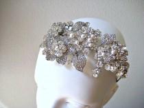 Bridal Swarovski Crystal Headpiece. Rhinestone Pearl Jewel Wedding Tiara Headband. CRYSTAL GARDEN wedding photo - Bridal Swarovski Crystal Headpiece. Rhinestone Pearl Jewel Wedding Tiara Headband. CRYSTAL GARDEN