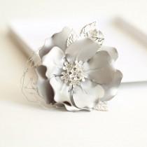 Silver Hair Clip- Gray Hair Jewelry- Birthday Gift- Someone Special Gift- Wedding Hair Clip- Silver Gray Hair Accessories wedding photo - Silver Hair Clip- Gray Hair Jewelry- Birthday Gift- Someone Special Gift- Wedding Hair Clip- Silver Gray Hair Accessories