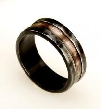 Rustic Silver Copper Mens Ring, Mens Wedding Band, Unique men's ring, Sterling Silver Copper, Mens Ring, Man's Engagement Ring, RS-1087 wedding photo - Rustic Silver Copper Mens Ring, Mens Wedding Band, Unique men's ring, Sterling Silver Copper, Mens Ring, Man's Engagement Ring, RS-1087