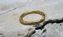 Unique Wedding Ring Handmade Wedding Band Hand Forged Cast Different Archeological Design Casual Rings Stacking Rings Gioielli Thin Gold wedding photo - Unique Wedding Ring Handmade Wedding Band Hand Forged Cast Different Archeological Design Casual Rings Stacking Rings Gioielli Thin Gold