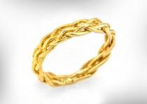 14k Gold Wedding band, Braided Bridal Ring, delicate wedding ring, eternity band, unique wedding band, unisex Bands, Free Shipping wedding photo - 14k Gold Wedding band, Braided Bridal Ring, delicate wedding ring, eternity band, unique wedding band, unisex Bands, Free Shipping