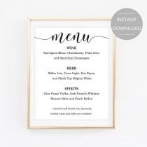 Bar Menu Sign, Printable Bar Menu Sign, Wedding Bar Menu Sign, Bar Menu Template, Bar Menu PDF File, Bar Menu Instant Download wedding photo - Bar Menu Sign, Printable Bar Menu Sign, Wedding Bar Menu Sign, Bar Menu Template, Bar Menu PDF File, Bar Menu Instant Download