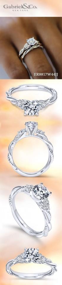 14k White Gold Round Twisted - ER8817W44JJ wedding photo - 14k White Gold Round Twisted - ER8817W44JJ