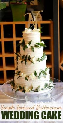 Textured Wedding Cake With Ruscus & Hydrangea wedding photo - Textured Wedding Cake With Ruscus & Hydrangea