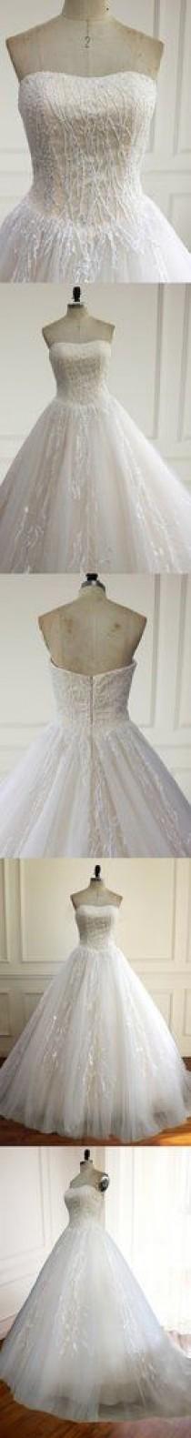 Strapless A Line Lace Wedding Bridal Dresses, Custom Made Wedding Dresses, Affordable Wedding Bridal Gowns, WD235 wedding photo - Strapless A Line Lace Wedding Bridal Dresses, Custom Made Wedding Dresses, Affordable Wedding Bridal Gowns, WD235