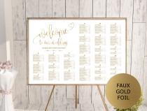Gold Wedding Seating Chart Template, Alphabetical Seating Chart Printable, Seating Board, Editable Seating Chart, Seating Poster wedding photo - Gold Wedding Seating Chart Template, Alphabetical Seating Chart Printable, Seating Board, Editable Seating Chart, Seating Poster