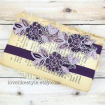 Plum and Lavender Beaded Flower Lace with Plum Elastic Wedding Garter Set, Plum Wedding Garter Set, Toss Garter, Lavender Garter / GT-34 wedding photo - Plum and Lavender Beaded Flower Lace with Plum Elastic Wedding Garter Set, Plum Wedding Garter Set, Toss Garter, Lavender Garter / GT-34