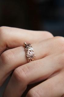 Gold leaves ring, rose gold ring, maple ring, leaf ring, gold branch ring, three gold tone ring, unique engagement ring, unique wedding ring wedding photo - Gold leaves ring, rose gold ring, maple ring, leaf ring, gold branch ring, three gold tone ring, unique engagement ring, unique wedding ring