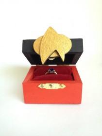 Star Trek Ring Box, Next Generation Ring Box, Star Trek Wedding Ring Box, Star Trek Uniform Ring Box, Starfleet Ring Box wedding photo - Star Trek Ring Box, Next Generation Ring Box, Star Trek Wedding Ring Box, Star Trek Uniform Ring Box, Starfleet Ring Box