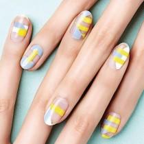 Yellow Striped Nail Art wedding photo - Yellow Striped Nail Art
