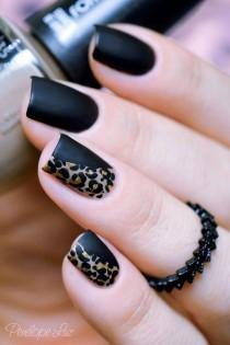 Gold And Black Leopard Nails wedding photo - Gold And Black Leopard Nails