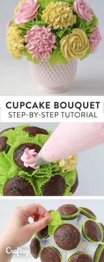 wedding photo - Cupcake Bouquet In 5 Steps: An Easy Tutorial