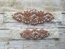 Sale -Wedding Garter and Toss Garter-Crystal Rhinestone with Rose Gold Details - Ivory Garter Set - Style G20903TRG wedding photo - Sale -Wedding Garter and Toss Garter-Crystal Rhinestone with Rose Gold Details - Ivory Garter Set - Style G20903TRG