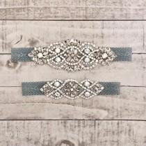 Something Blue Bridal Garter, NO SLIP Lace Wedding Garter Set, bridal garter set, vintage rhinestones, pearl and rhinestone garter set wedding photo - Something Blue Bridal Garter, NO SLIP Lace Wedding Garter Set, bridal garter set, vintage rhinestones, pearl and rhinestone garter set