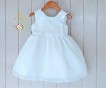 White Baby Girls Baptism Dress Christening Dress Flower Girl Dress Beautifully Crystal Beaded Dress wedding photo - White Baby Girls Baptism Dress Christening Dress Flower Girl Dress Beautifully Crystal Beaded Dress