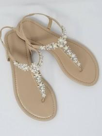 Ivory Wedding Sandals with Pearls and Crystals Ivory Bridal Sandals Destination Wedding Sandals Beach Wedding Sandals Beach Wedding Shoes wedding photo - Ivory Wedding Sandals with Pearls and Crystals Ivory Bridal Sandals Destination Wedding Sandals Beach Wedding Sandals Beach Wedding Shoes