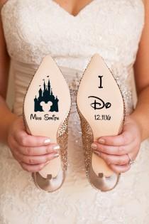 Personalised Disney Wedding Shoe Vinyl Sticker Decal With Name & Date Decorations Bridal shoe Bridesmaid I Do Etc wedding photo - Personalised Disney Wedding Shoe Vinyl Sticker Decal With Name & Date Decorations Bridal shoe Bridesmaid I Do Etc