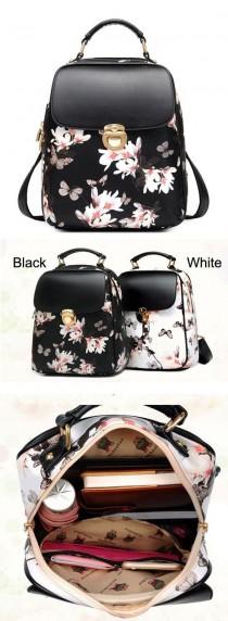 Fresh Girl Butterfly Flower School Bag Casual Backpack wedding photo - Fresh Girl Butterfly Flower School Bag Casual Backpack