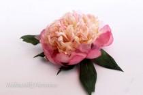 Silk peony hairclip, pink wedding fascinator, wedding flower hair clip, pink wedding floral headpieces wedding photo - Silk peony hairclip, pink wedding fascinator, wedding flower hair clip, pink wedding floral headpieces