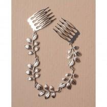 silver hair chain, leaf hair chain, wedding head dress, prom hair piece, comb hair chain, hair decoration,hair jewellery, bridal hairpiece wedding photo - silver hair chain, leaf hair chain, wedding head dress, prom hair piece, comb hair chain, hair decoration,hair jewellery, bridal hairpiece
